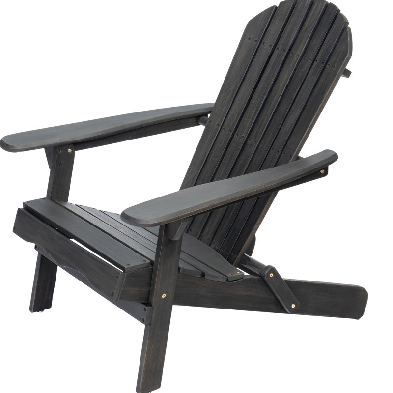 Rustic Foldable Chair - Dark Grey Wood For Outdoor Space Folding Grey, Style Seat, Dark Grey