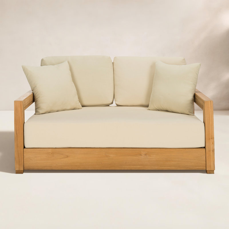 Melrose 52.75" Wide Loveseat with Cushions, Beige
