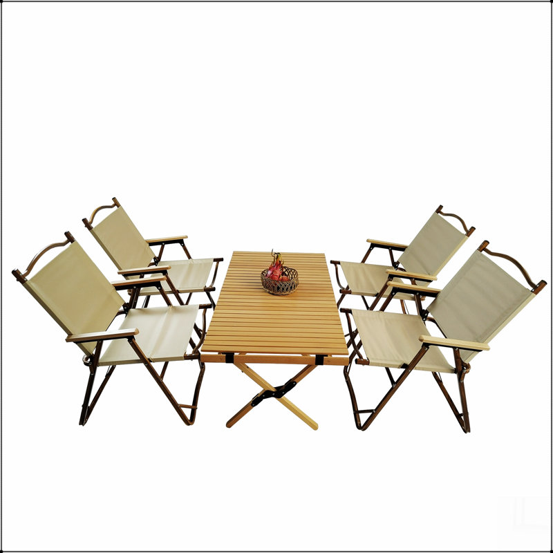 Multi-Function Foldable and Portable Dining Set, 1 Dining Table & 4  Folding Chairs