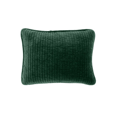 Kobie Stonewashed Cotton Velvet Quilted Modern Rustic 12x16 inch Boudoir Pillow