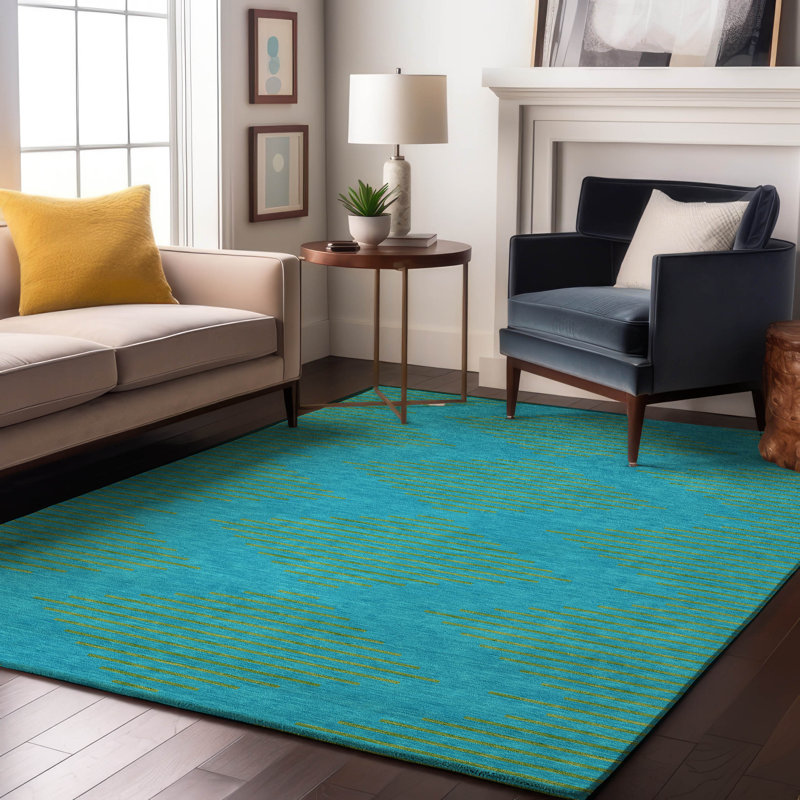Tapis géométrique de qualité supérieure lavable à la machine Jahnke AMF1017, Rectangle 10 pi x 14 pi