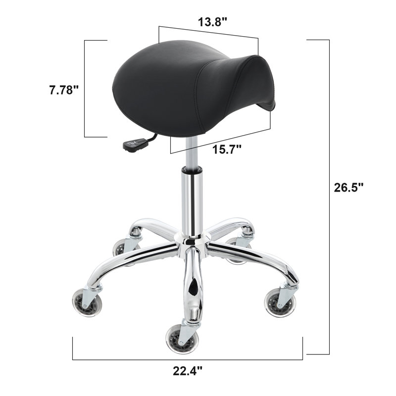 Saddle Stool with High-Density Sponge Cushion, Stable Stricture, Easy Assembly,Black, Black