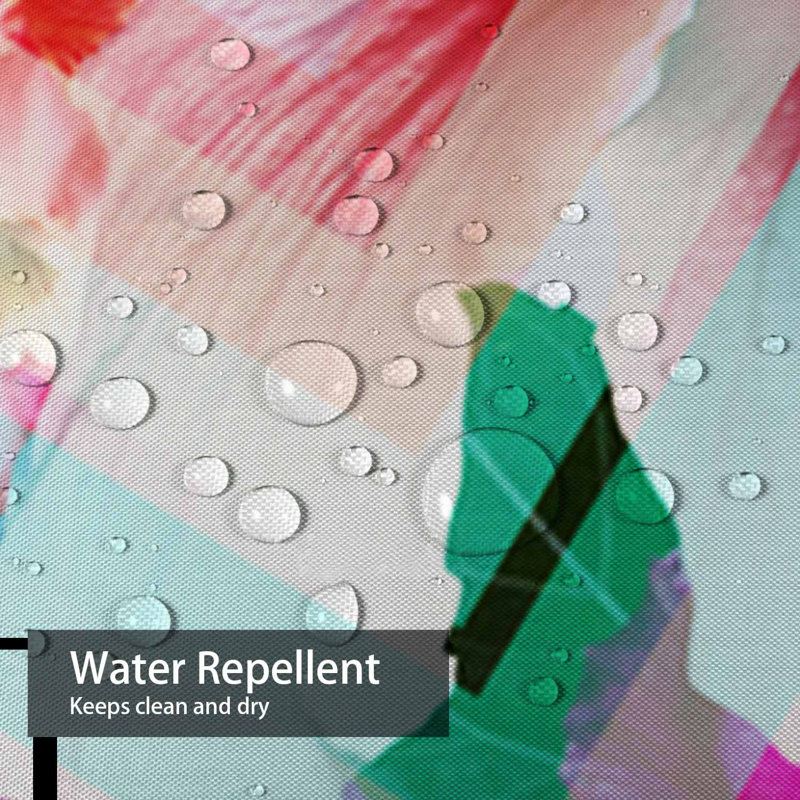 Rideau de douche à motif floral avec 12 crochets, L 72 po x l 84 po