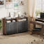 Armoire de rangement moderne de 31,5 po avec tablettes réglables et prise de courant intégrée Adonia - comprenant 3 tiroirs, 2 portes et 5 roulettes pour le rangement de bureau personnel-779128184