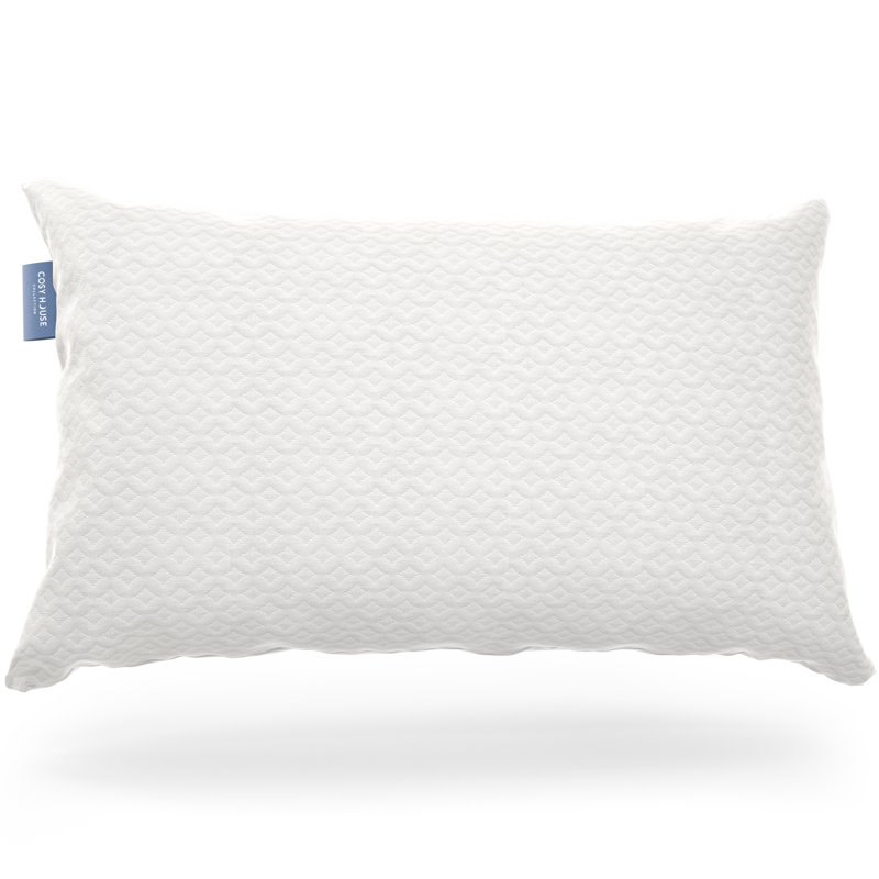 King Size White Bamboo Shredded Memory Foam Bed Pillow