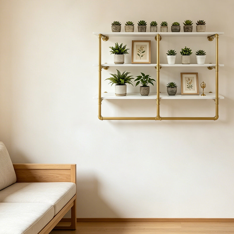 3 -Piece Iron Industrial Pipe Shelves