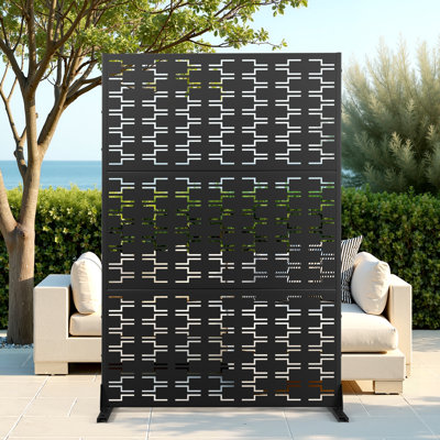 72" H Outdoor Privacy Screen, Freestanding Decorative Privacy Panels for Balcony, Yard & Garden