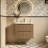 Mid-Century 24" Walnut Floating Bathroom Vanity Modern Wall-Mounted Floating Bathroom Cabinet