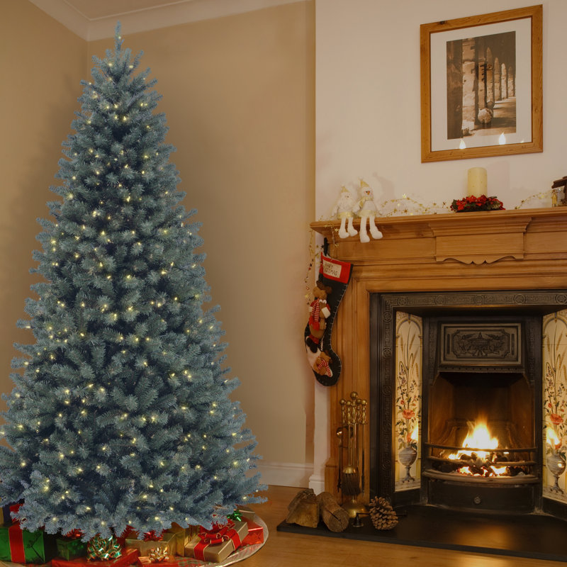 North Valley Blue Spruce Tree with Clear Lights, 9'