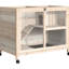 Maison de lapin compacte avec roues portatives - Bois naturel, imperméable, compacte mobile pour animaux