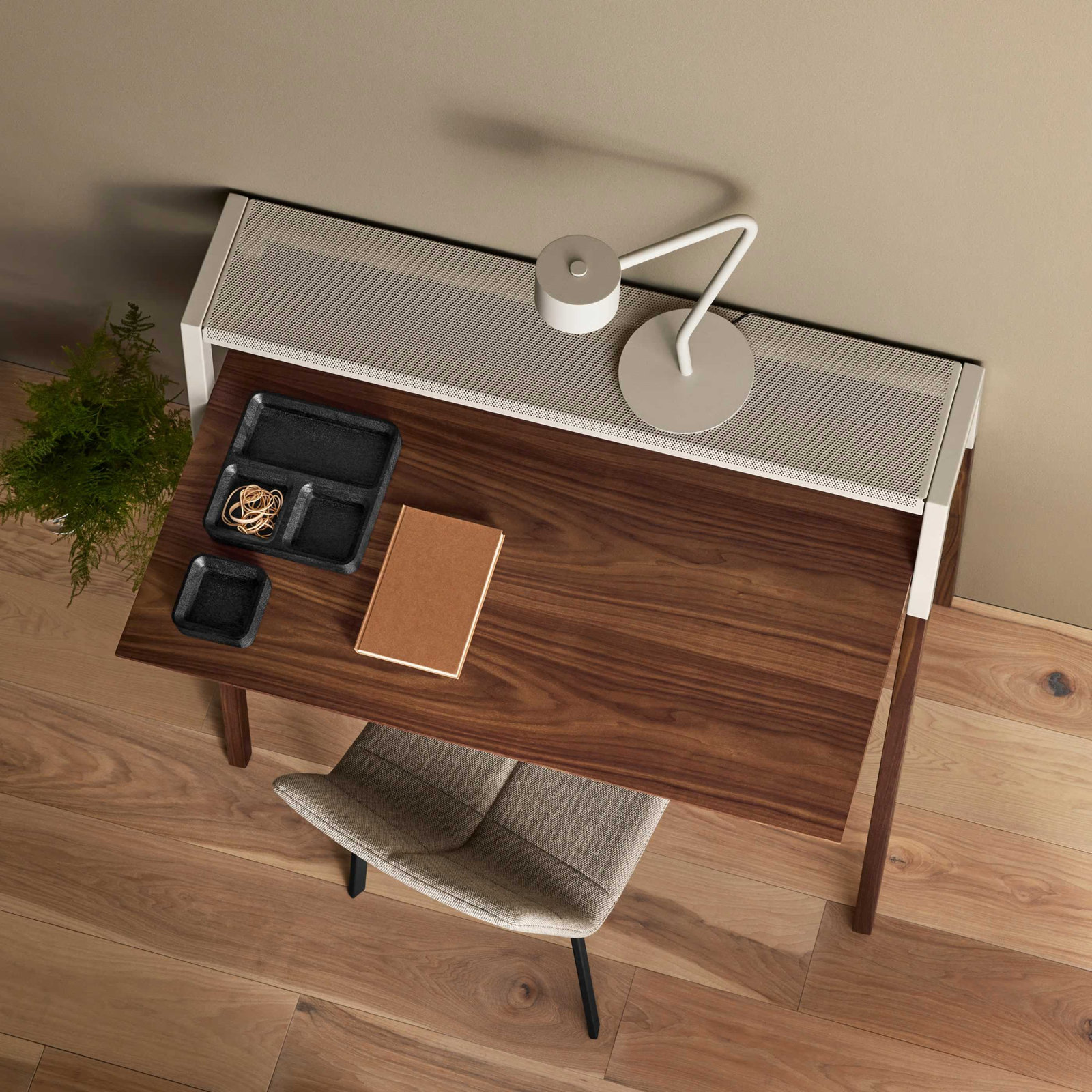 Square One Desk Organizer, Black Stained Acacia