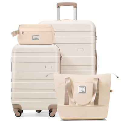 4-Piece Luggage Set  - 20in Carry-On, 28in Checked Suitcase with TSA Lock Travel Duffel Bag Wet-Dry Toiletry Bag