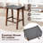 24 Inch Height Bar Stools, Faux Leather Woven Strips Counter Stools Backless Weave Bar Stool, Set Of 2, Walnut+grey-1291651574