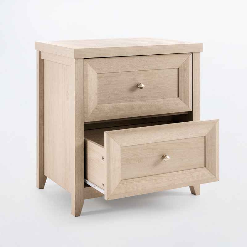 58cm W Manufactured Wood Bedside Table, Ivory White