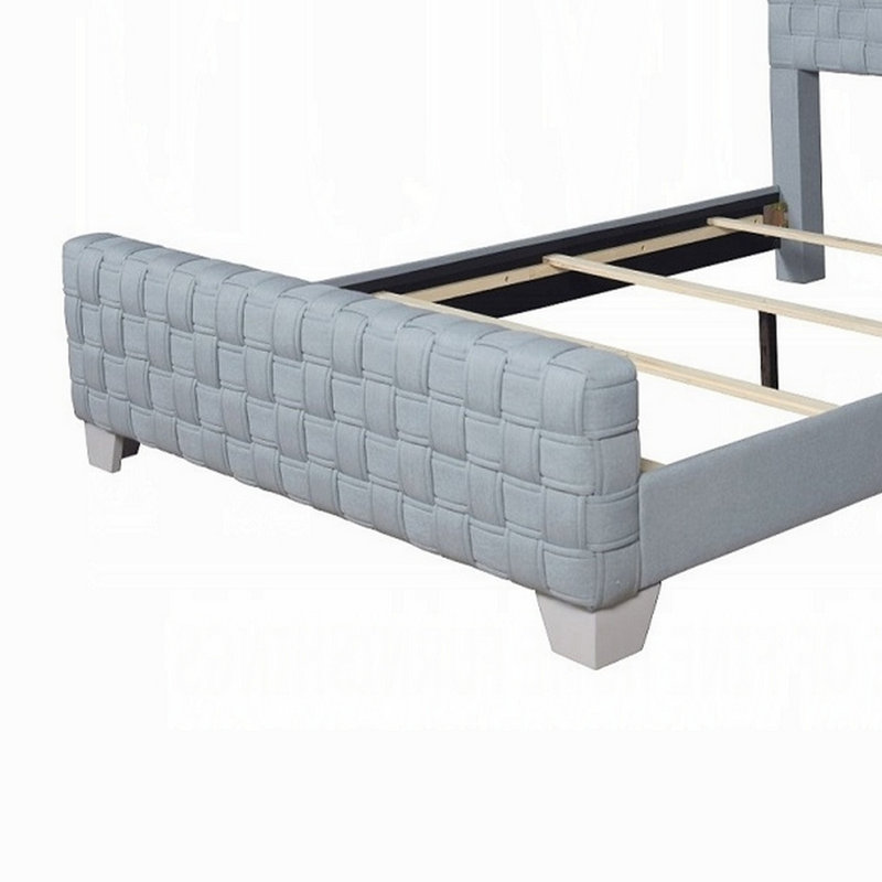 Tenneset Chenille Upholstery Bed in Light Teal, Queen