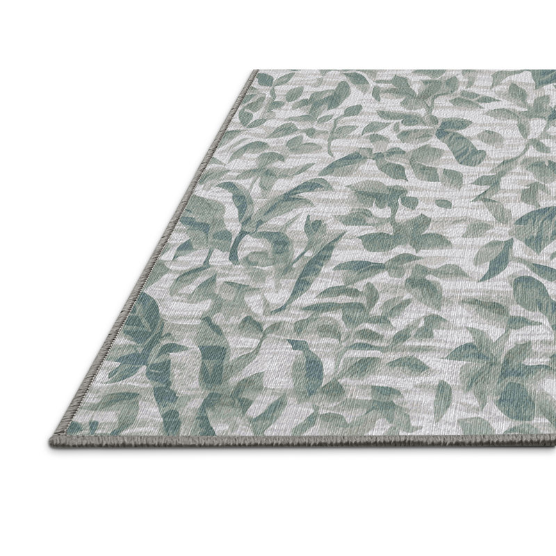Machine Washable Gray Area Rug, Rectangle 3' x 5'