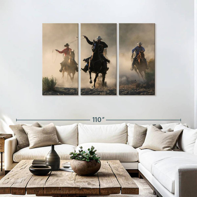 Lelar Cowboys In Action, 48" H x 74" W