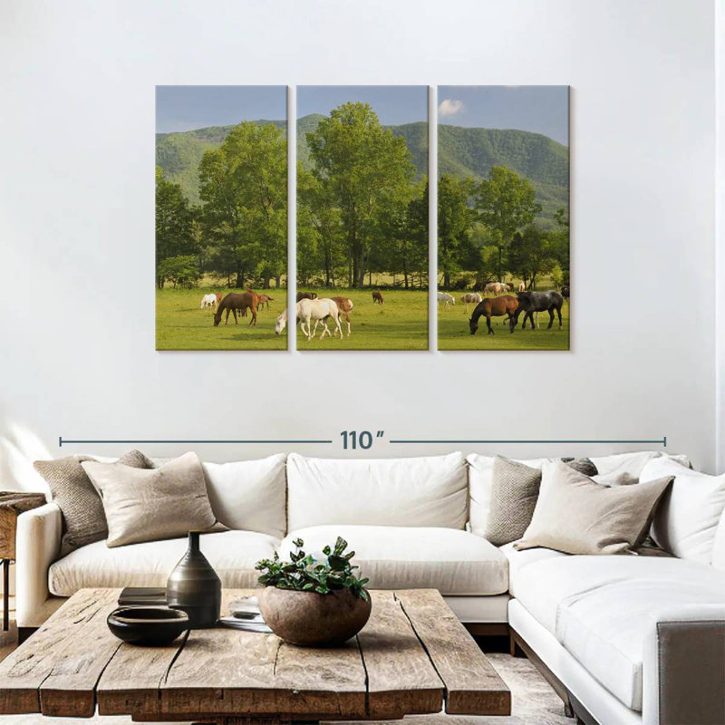 Brampt Cades Cove Horses, 48" H x 74" W