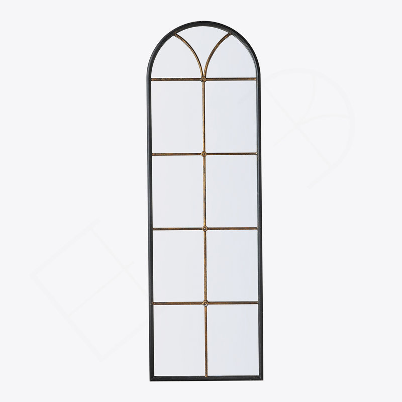 Arched Floor Mirror With Windowpane Design, Ideal For Elevating Any Space And Adding A Touch Of Sophistication To Your Home Decor