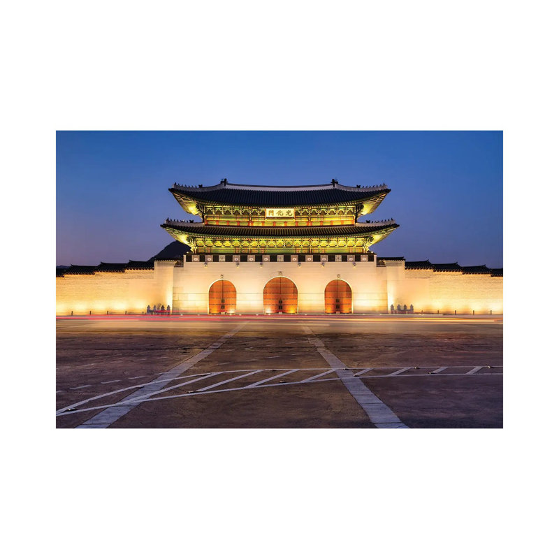 Palais Gyeongbokgung la nuit, Séoul, Corée du Sud, H 18 po x l 26 po x P 1,5 po
