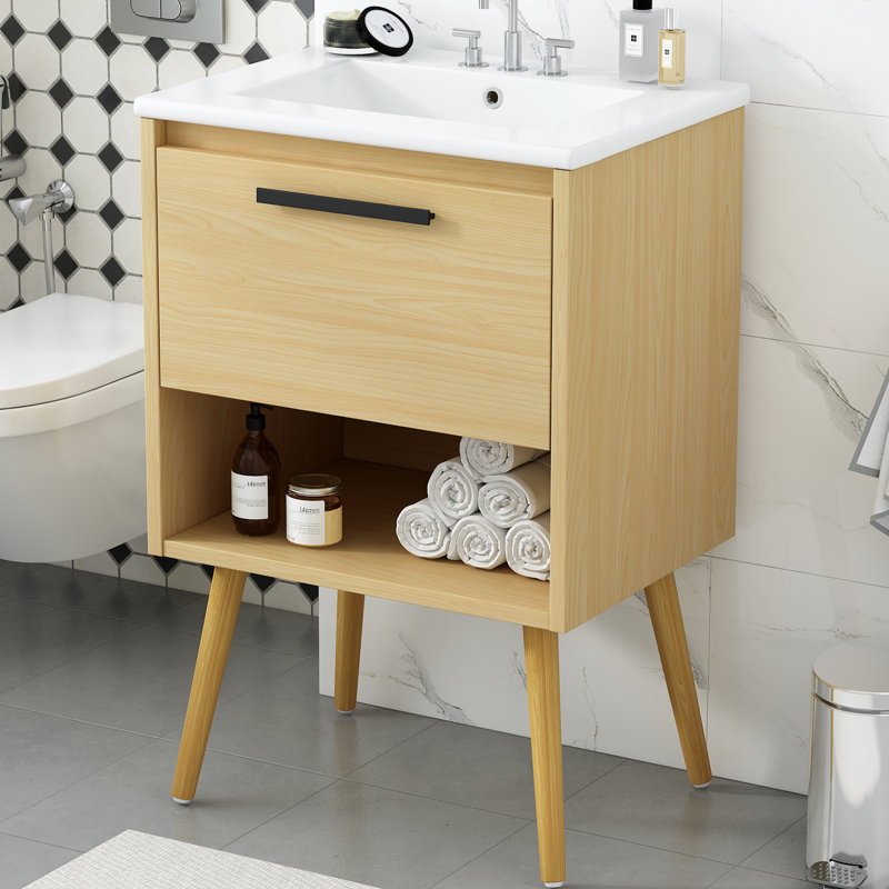 24'' Single Bathroom Vanity With Ceramic Top