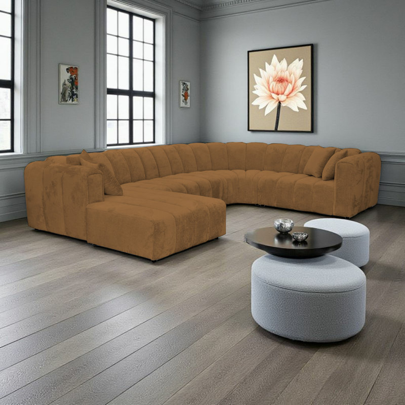 5 Seater Corner Sofa, Left Hand Facing, Gold
