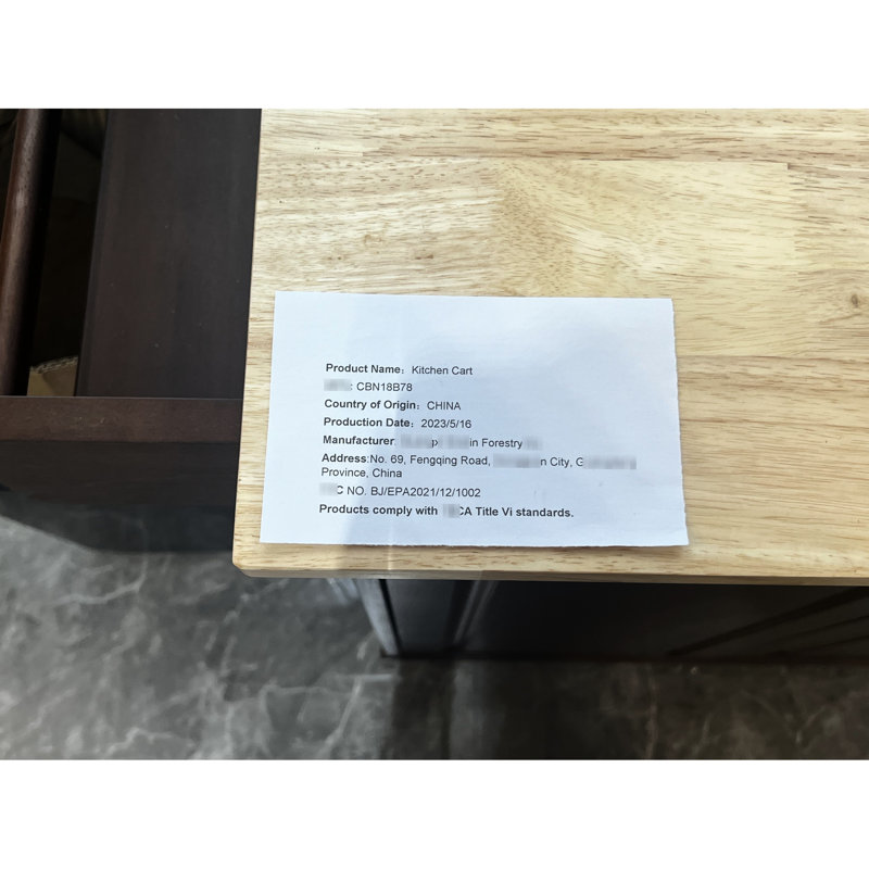 Chariot d'îlot de cuisine portatif en bois de 54 pouces avec 3 tiroirs, table de bout, support à épices et serviette pour petit comptoir, compact