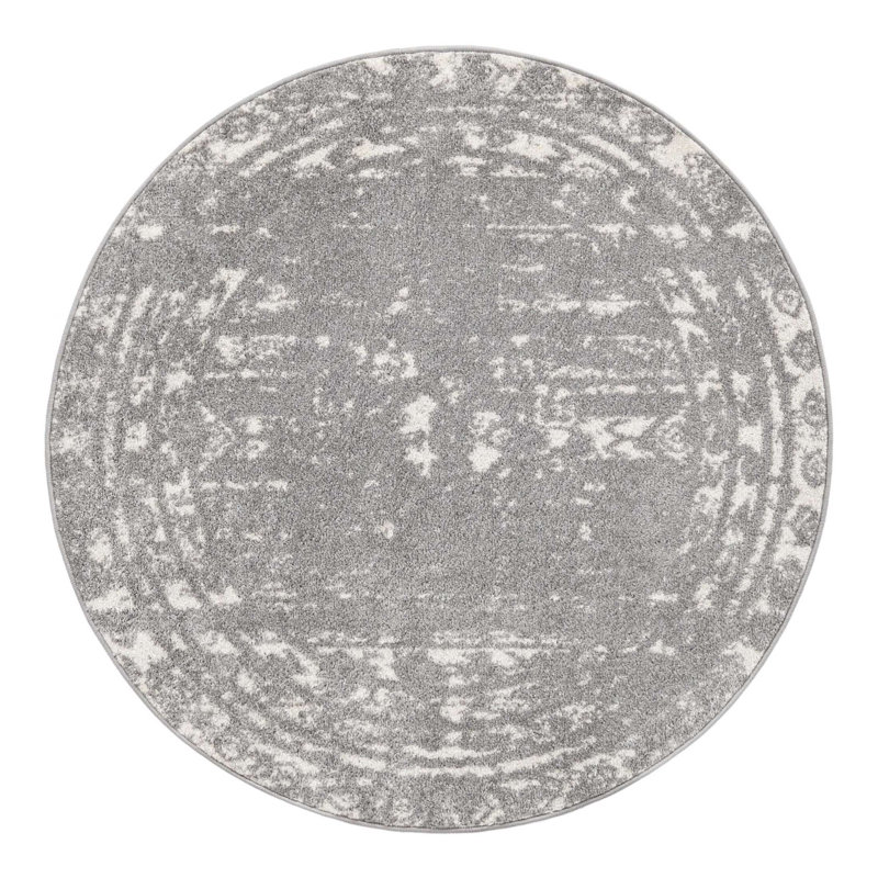 Geometric Indoor Rug, Round 4'