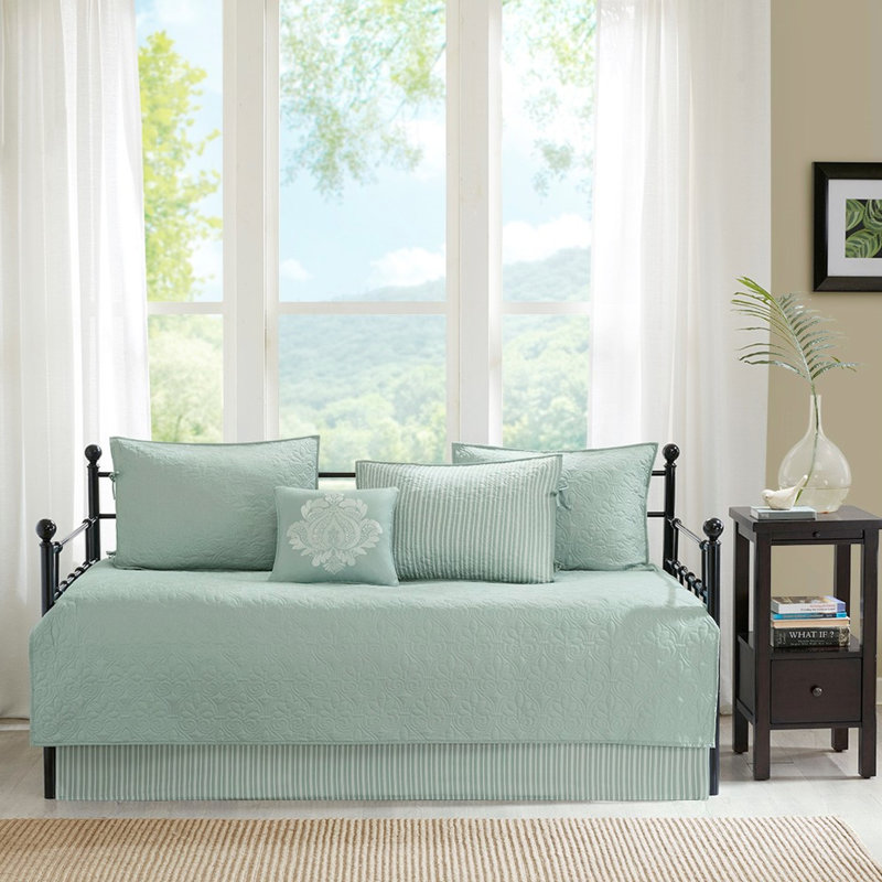 Housse pour lit de jour simple 6 pièces avec housse, taies décoratives et coussin décoratif