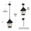 Lanterne suspendue d'extérieur 1 lumière Empire