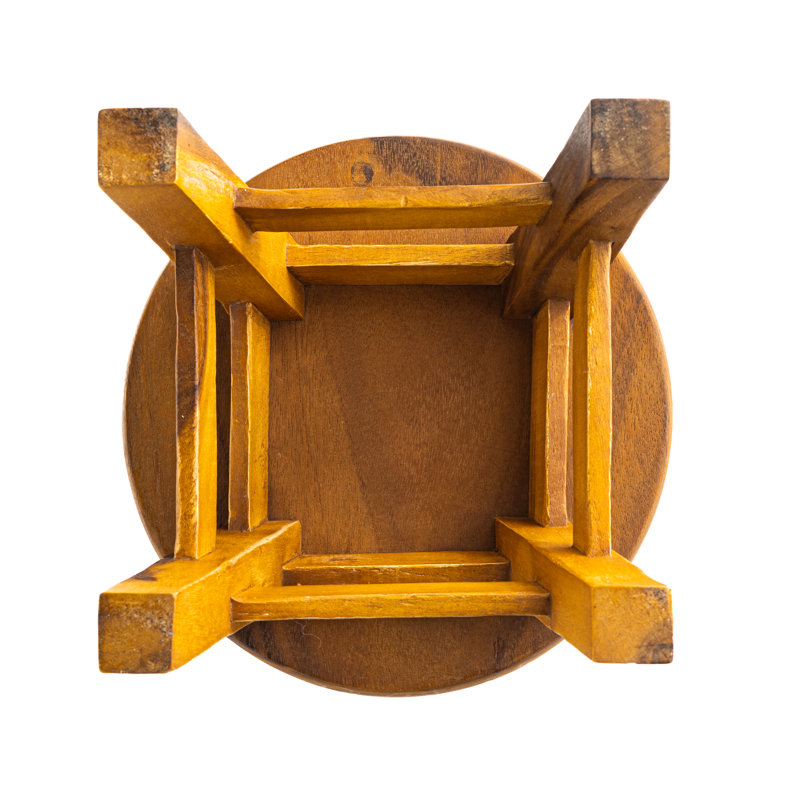 Evony Solid Wood Accent Stool