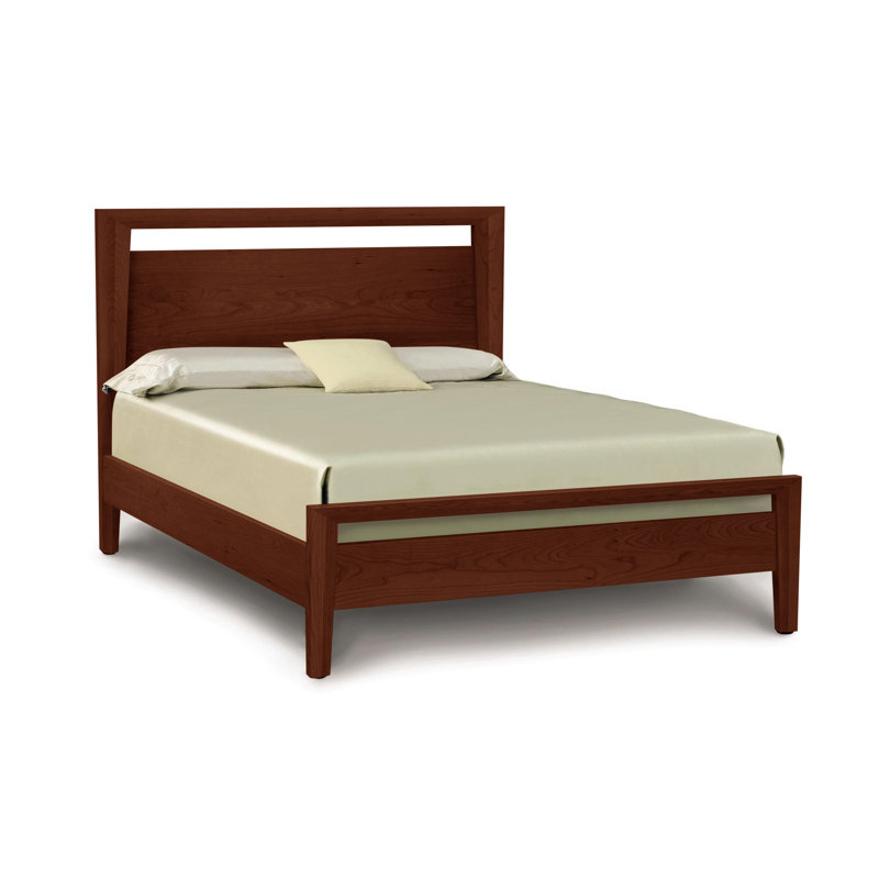 Mansfield Solid Wood Bed, Cognac Cherry, Queen
