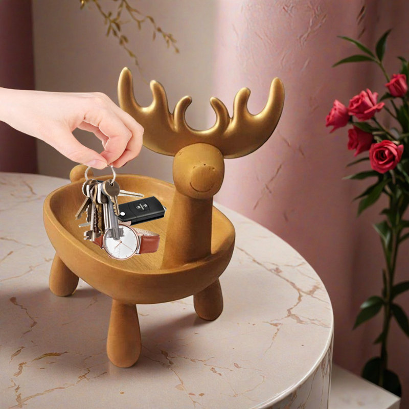 Deer Storage Bowl Key Storage Rack At The Entrance,Storage Bowl At The Entrance, Desktop Storage Rack, Storage Box, Creative Decoration Jewelry Rack In The Living Room, Jewelry Rack