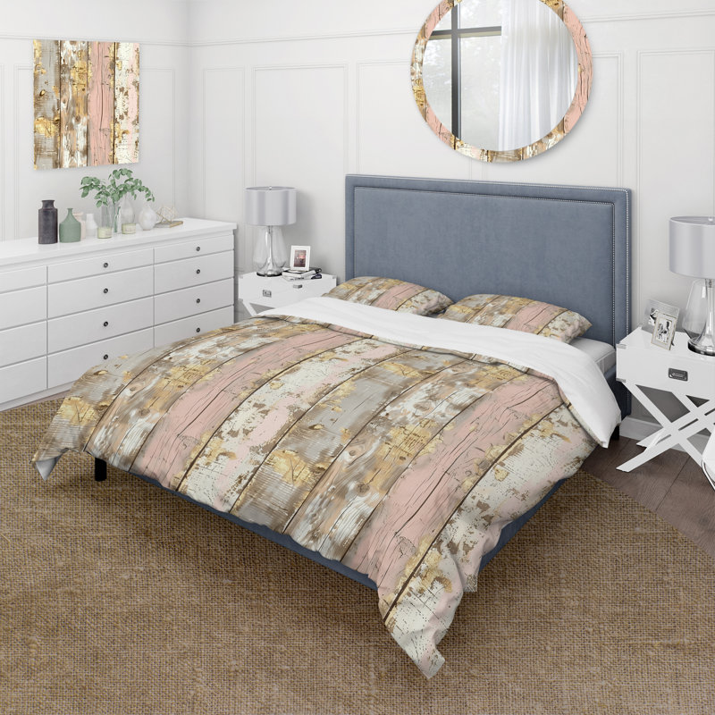 Ensemble de housse de couette Vintage Barnwood Charm IX - Country, Housse de couette simple + 2 taies décoratives st