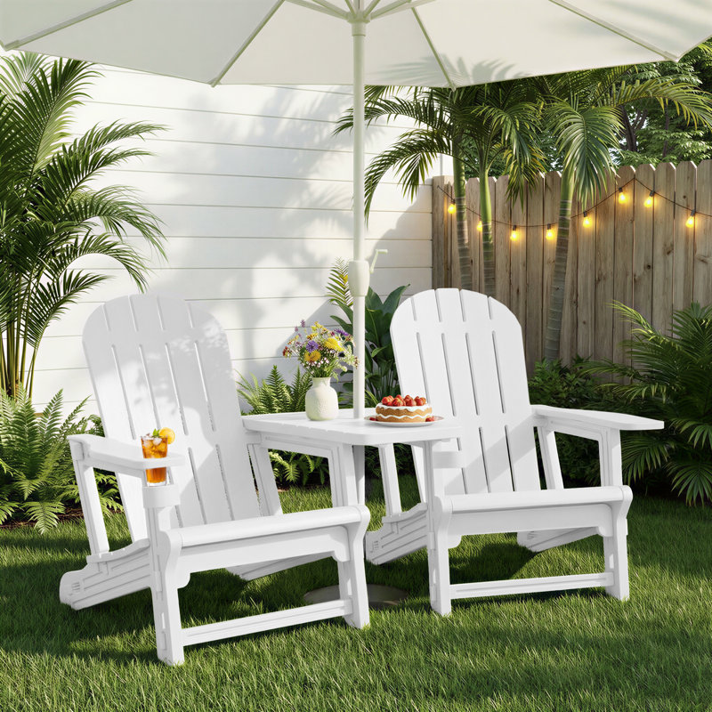 Chaise Adirondack d'extérieur pour 2 personnes, Blanc