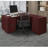 Regency Legacy L Desk with Double Full Pedestal Drawer Unit