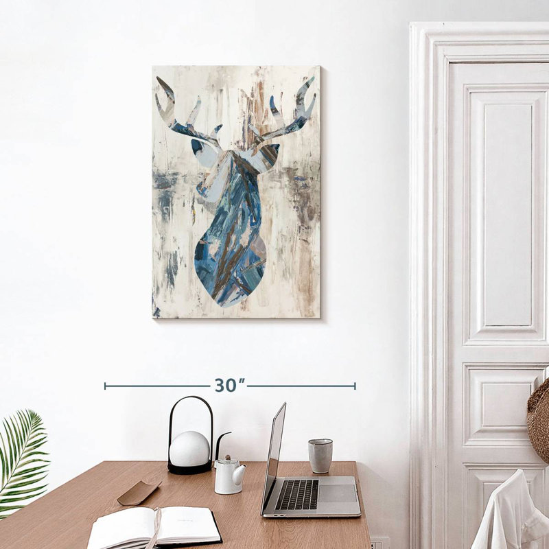Brampt Blue Rhizome Deer Bust, 30" H x 20" W