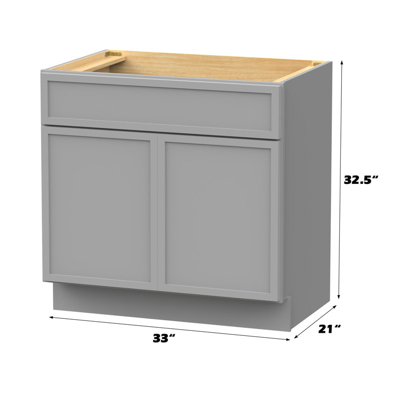 33'' Single Bathroom Vanity Base Only, Gray