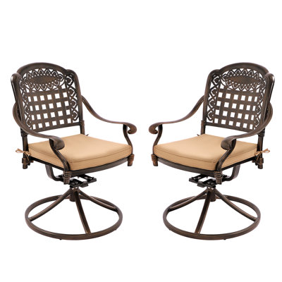 Fauteuil de patio pivotant avec coussin Kanosh
