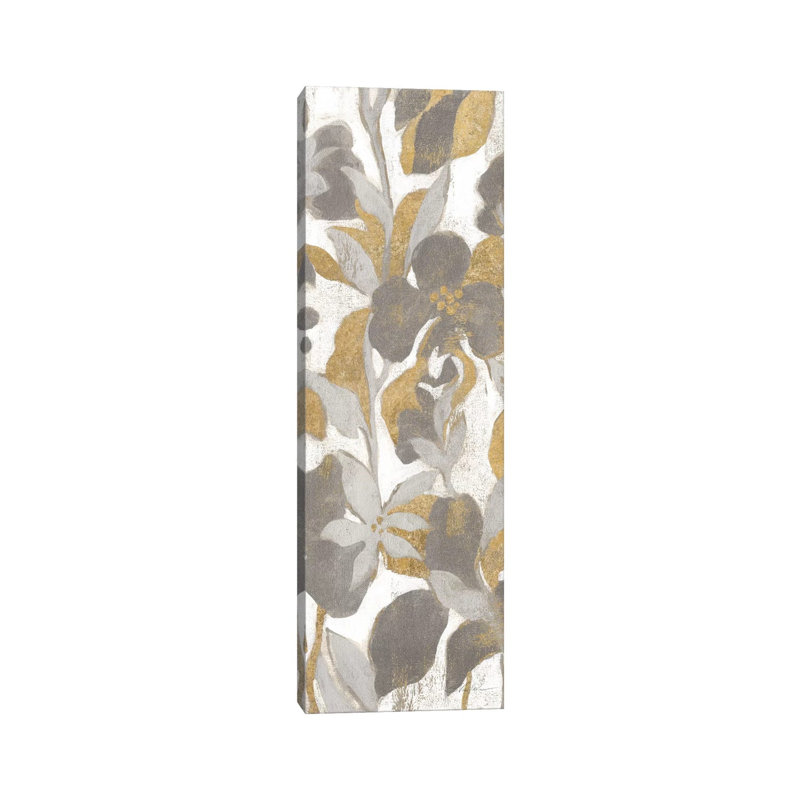 Painted Tropical Screen, Grey Gold II by Silvia Vassileva - Wrapped Canvas Panoramic Painting