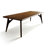 Nut-brown Rectangular Solid Wood Dining Table-1254118975