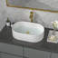 Lavabo de salle de bain ovale en céramique avec lignes décoratives à fentes Sarlai L 19 po x l 12 po