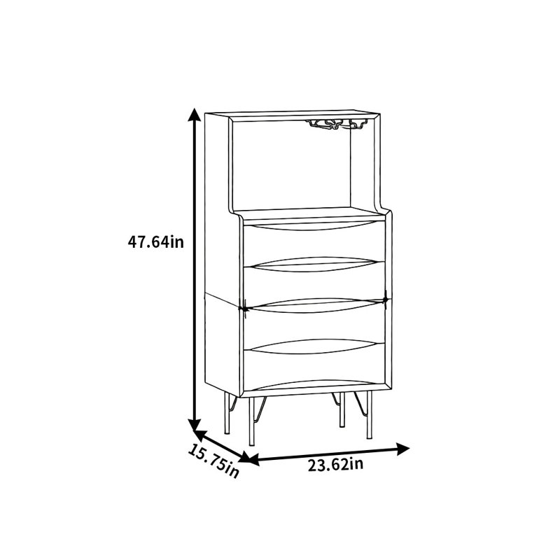 Commode rétro et simple, Jaune/brun
