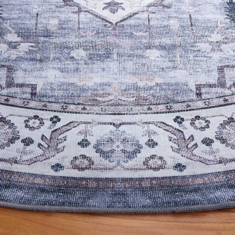 Tucson 233 M/W S/R Performance Machine Washable Oriental Rug, Round 6'