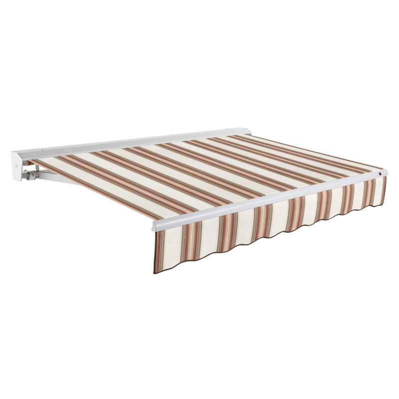 Auvent de patio rétractable avec capuchon Awntech Destin, Moteur droit, H 10,38 po x l 216 po x P 120 po