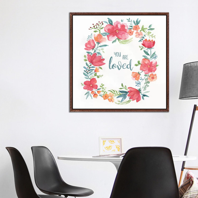 You Are Loved 1 Piece Wall Art on Canvas, 93.98 cm H x 93.98 cm W, Classic Brown Wood Framed
