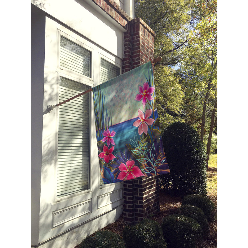 Drapeau de maison en polyester 40 x 28 po Guerino, Fleurs du paradis
