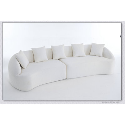 Canapé d'angle modulaire sans ossature incurvée de 280 cm (110 pouces), canapé-lit en chenille haute densité pour salon, chambre et appartement