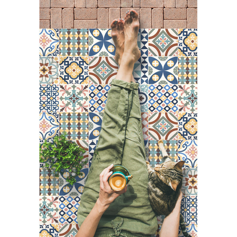 Alcia Vinyl Machine Printed Area Rug, Runner 66 x 250cm