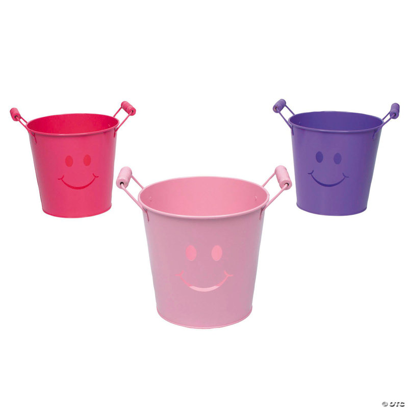 5 seaux à sourire 5 1/4 x 6 1/4 pouces - 6 pièces, Mauve / Rose